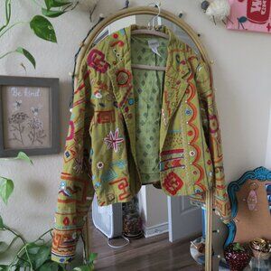 Chicos Funky Bohemian Green Jacket